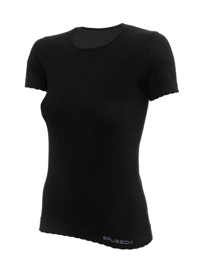 Koszulka damska z krótkim rękawem Brubeck COMFORT COTTON czarny