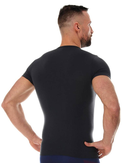 Koszulka męska z krótkim rękawem Brubeck merino COMFORT WOOL grafitowy
