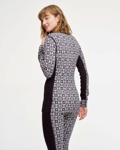 Koszulka damska z długim rękawem 240 merino KariTraa Rose Crew- czarny