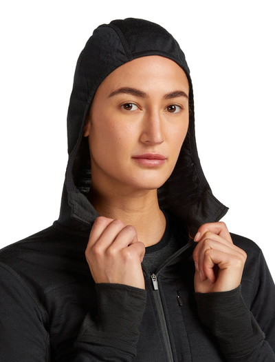 Damska bluza merino Icebreaker 300 RealFleece Descender LS Zip Hood