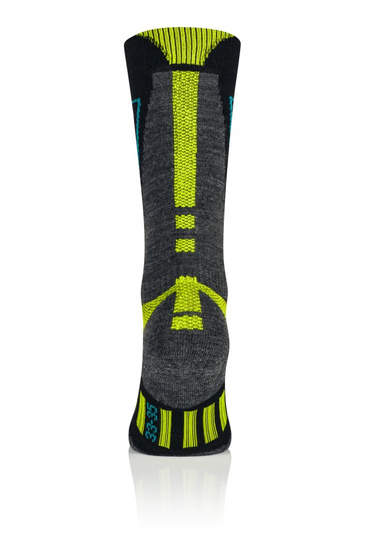 Skarpety junior merino Brubeck Snow Force Light szary/zielony