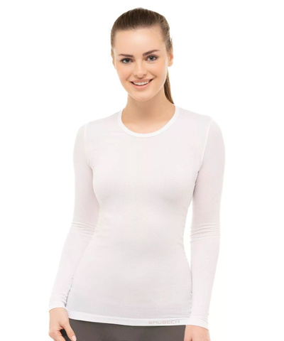 Koszulka damska z długim rękawem Brubeck Base Layer biała