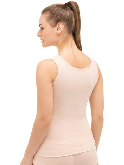 Koszulka damska na ramiączkach Brubeck merino COMFORT WOOL kremowy