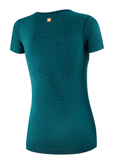 Koszulka damska z krótkim rękawem merino Brubeck OUTDOOR WOOL PRO zielony