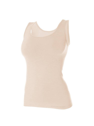 Koszulka damska na ramiączkach Brubeck merino COMFORT WOOL cielisty