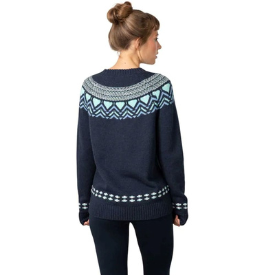 Sweter damski merino KariTraa SUNDVE KNIT - granatowy