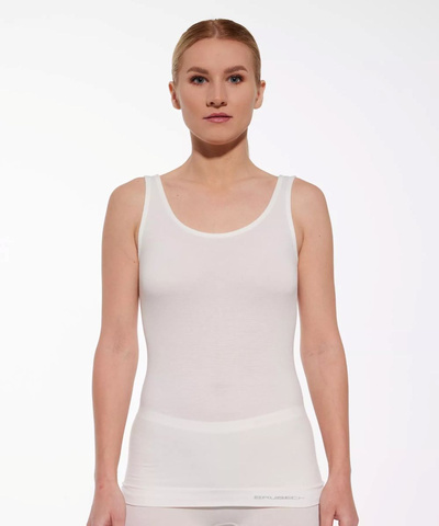 Koszulka damska na ramiączkach Brubeck COMFORT MERINO kremowy