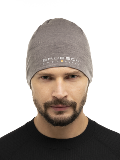 Czapka merino Brubeck dwuwarstwowa EXTREME WOOL stalowy