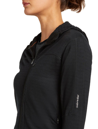 Damska bluza merino Icebreaker 300 RealFleece Descender LS Zip Hood
