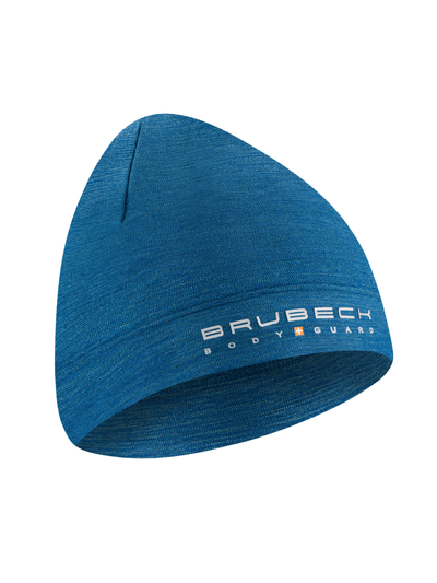 Czapka merino Brubeck dwuwarstwowa EXTREME WOOL jeansowy 