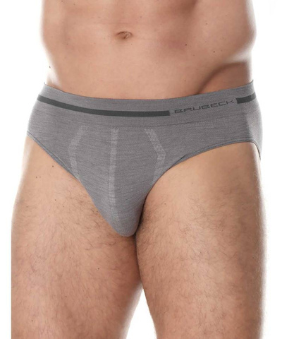 Majtki slipy męskie Brubeck merino COMFORT WOOL szary