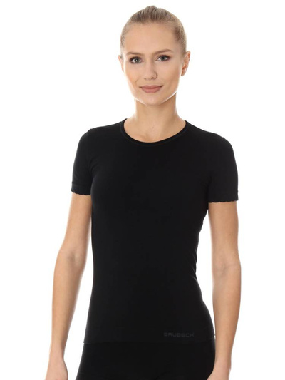 Koszulka damska z krótkim rękawem Brubeck COMFORT COTTON czarny
