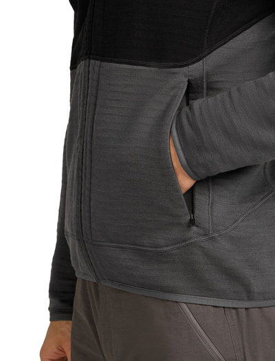 Bluza męska merino Icebreaker 400 RealFleece Descender LS Zip