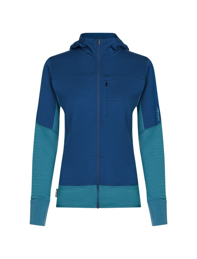 Damska bluza merino Icebreaker 300 RealFleece Descender LS Zip Hood