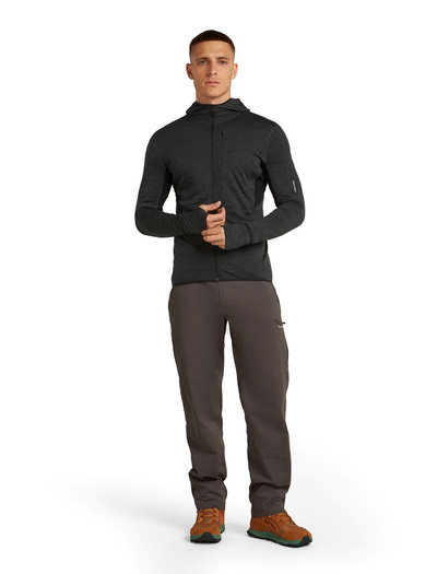 Bluza męska z kapturem merino Icebreaker 200 RealFleece Descender LS Zip
