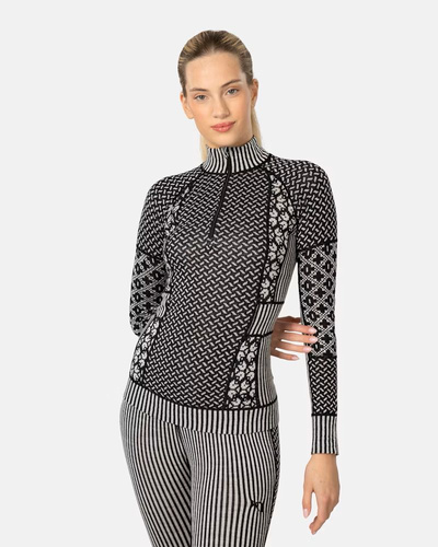 Koszulka damska z długim rękawem 190 merino KariTraa Smekker - czarny