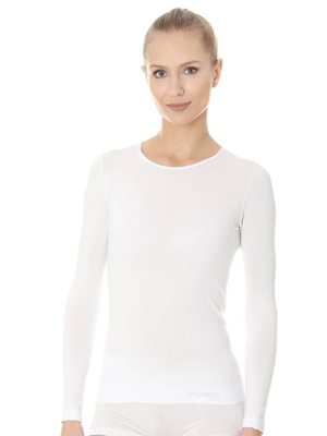 Koszulka damska z długim rękawem Brubeck COMFORT COTTON biały