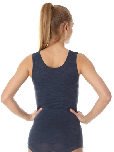 Koszulka damska na ramiączkach Brubeck merino COMFORT WOOL granatowy