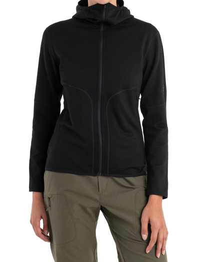 Damska bluza merino Icebreaker 560 Realfleece Elemental II LS Zip Hoodie