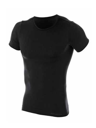 Koszulka męska z krótkim rękawem Brubeck merino COMFORT WOOL czarny