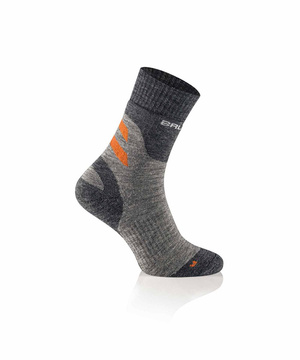 Skarpety damskie merino Brubeck Trekking Merino szary/pomarańczowy