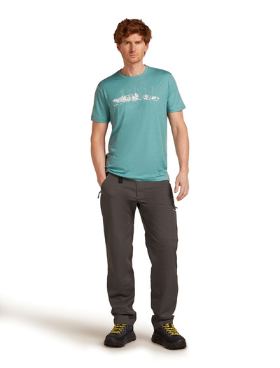 Koszulka męska z krótkim rękawem merino Icebreaker 150 Tech Lite SS Tee The Peaks