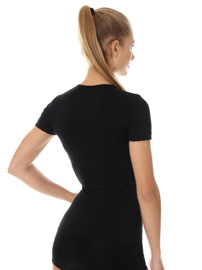 Koszulka damska z krótkim rękawem Brubeck COMFORT COTTON czarny