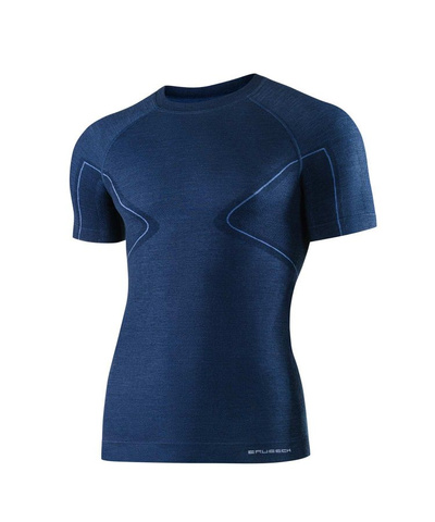 Koszulka męska z krótkim rękawem merino Brubeck ACTIVE WOOL granatowy