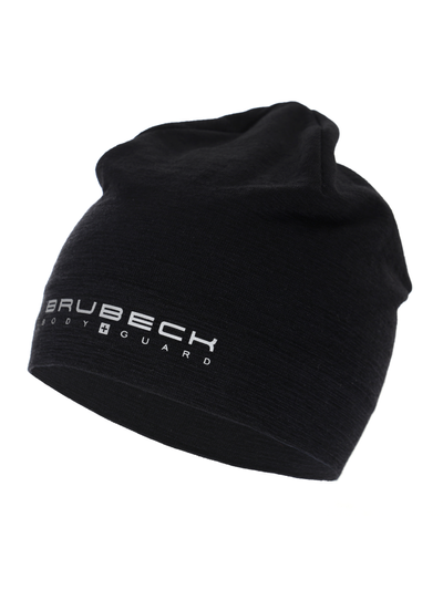 Czapka merino Brubeck dwuwarstwowa EXTREME WOOL czarny