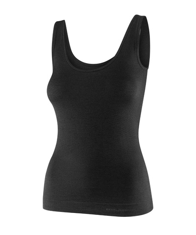Koszulka damska na ramiączkach Brubeck COMFORT MERINO czarny
