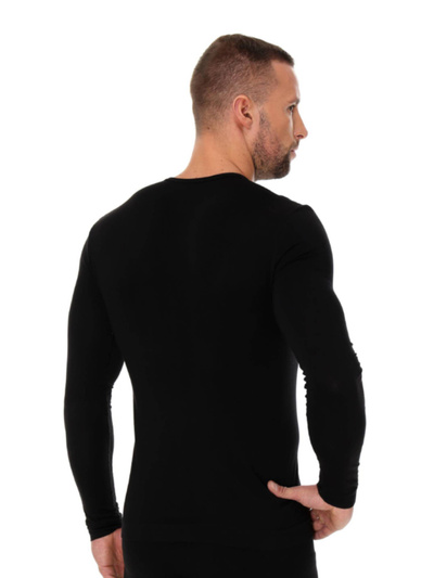 Koszulka męska z długim rękawem Brubeck COMFORT COTTON czarny