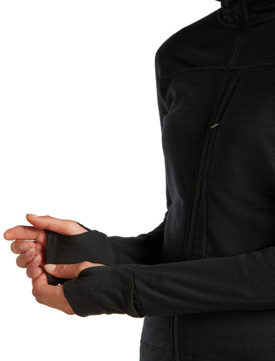 Damska bluza merino Icebreaker 300 RealFleece Descender LS Zip Hood
