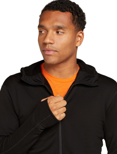 Bluza męska z kapturem merino Icebreaker 360 RealFleece Elemental LS Zip