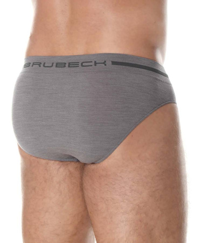 Majtki slipy męskie Brubeck merino COMFORT WOOL szary