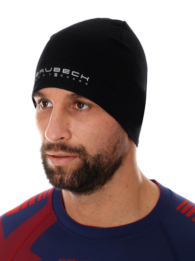 Czapka merino Brubeck dwuwarstwowa EXTREME WOOL czarny