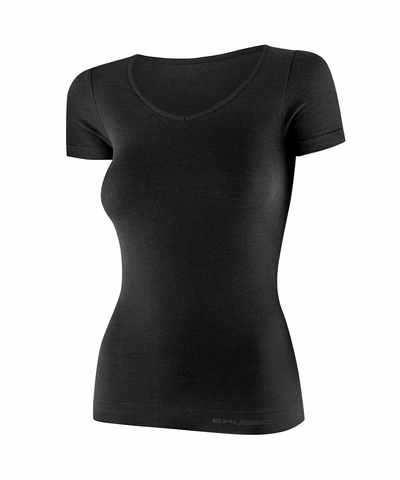 Koszulka damska z krótkim rękawem COMFORT MERINO czarny