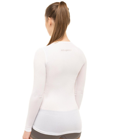 Koszulka damska z długim rękawem Brubeck Base Layer biała