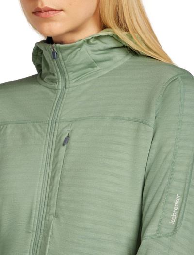 Damska bluza merino Icebreaker 300 RealFleece Descender LS Zip Hood