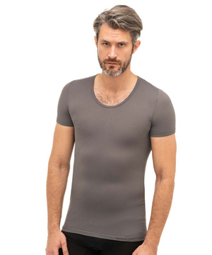 Koszulka męska z krótkim rękawem Brubeck Base Layer szary
