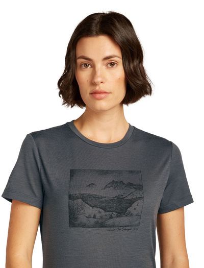 Koszulka damska z krótkim rękawem merino Icebreaker 150 Tech Lite III SS Tee Lake View