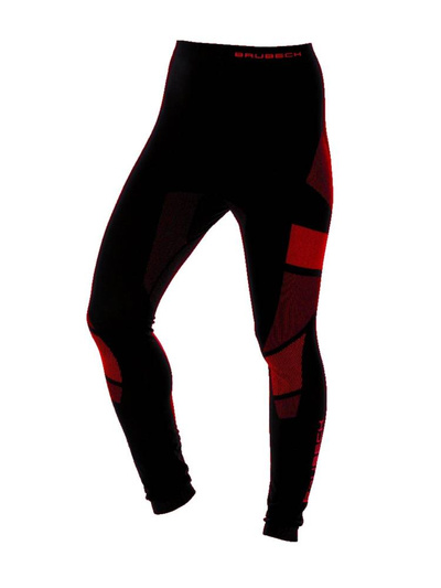 Legginsy damskie Brubeck DRY czarny/czerwony