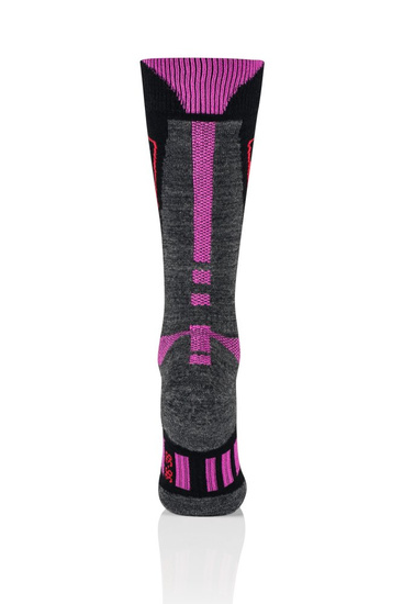 Skarpety damskie merino Brubeck Snow Force Light szary/różowy