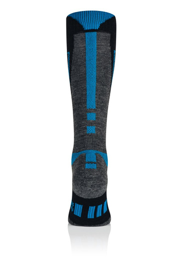 Skarpety męskie merino Brubeck Snow Force Light szary/niebieski