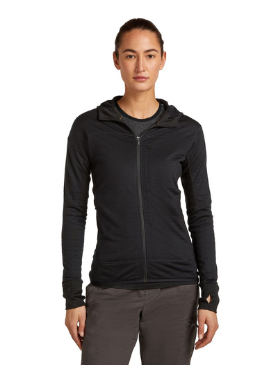 Damska bluza merino Icebreaker 300 RealFleece Descender LS Zip Hood