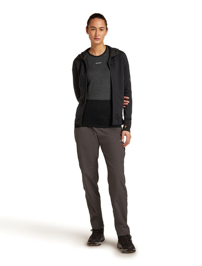 Damska bluza merino Icebreaker 300 RealFleece Descender LS Zip Hood