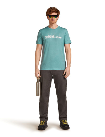 Koszulka męska z krótkim rękawem merino Icebreaker 150 Tech Lite SS Tee The Peaks