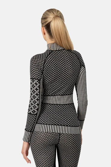 Koszulka damska z długim rękawem 190 merino KariTraa Smekker - czarny