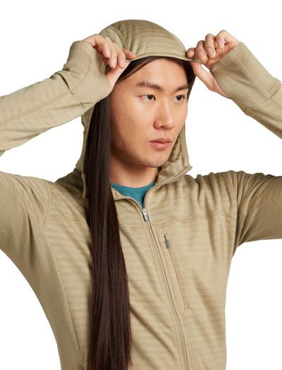 Bluza męska z kapturem merino Icebreaker 300 RealFleece Descender LS Zip