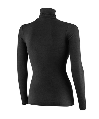 Koszulka damska z golfem Brubeck merino COMFORT WOOL czarny