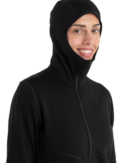 Damska bluza merino Icebreaker 560 Realfleece Elemental II LS Zip Hoodie
